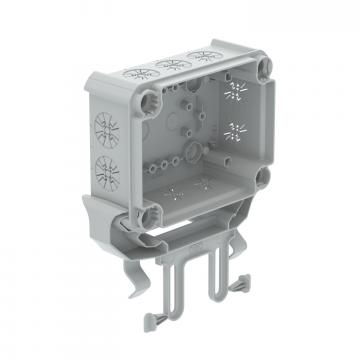Lower part junction box, with fastening element 