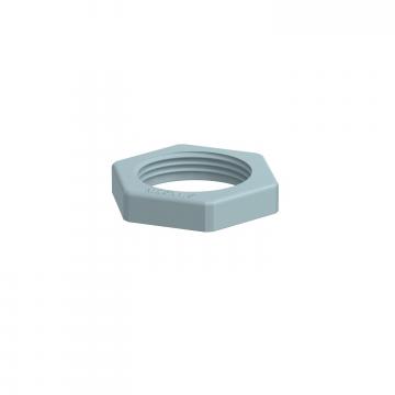 Locknut, metric thread, silver grey