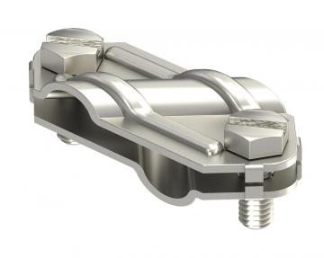 Cross-connector for flat conductors and round conductors stainless steel