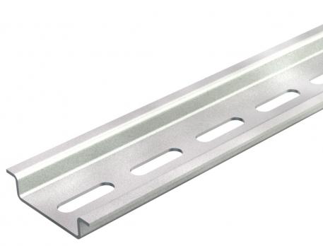 Hat profile rail, perforated
