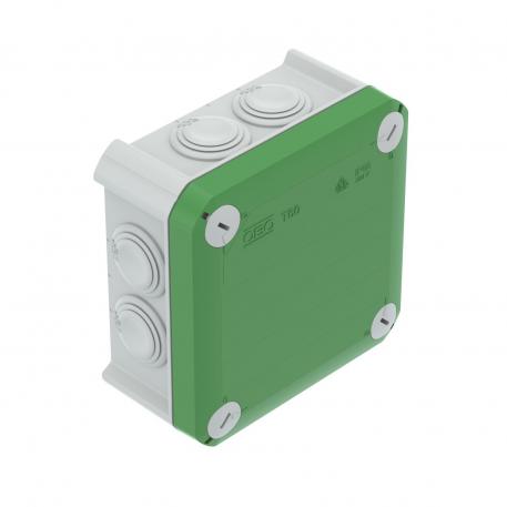 Junction box T 60, plug-in seal 100x100x48 | 7 | IP66 | Grey / green