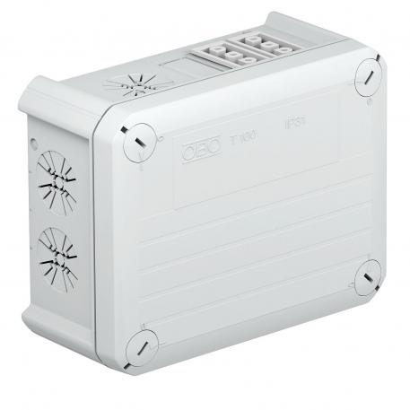 Junction box T100, with Wieland socket  2w3p+2s3p 136x102x57 | 4 | IP20 | Light grey; RAL 7035