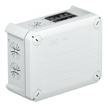 Junction box T 100, with Wieland socket 2s4p 136x102x57 | 4 | IP20 | Light grey; RAL 7035