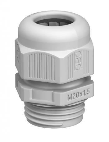 Cap nut cable gland, metric thread, silver grey  |  | M12 x 1,5 | no | Silver grey; RAL 7001
