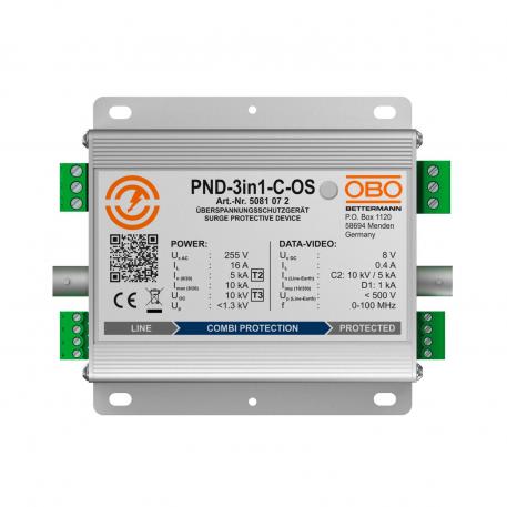 Combined protection device 3in1 for CCTV camera systems