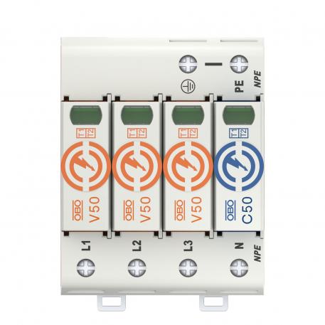 Combination arrester V50, 3-pole + NPE 280 V