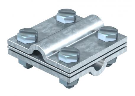 Cross-connector with intermediate plate for Rd 8−10 mm FT Rd 8-10 | Hot-dip galvanised