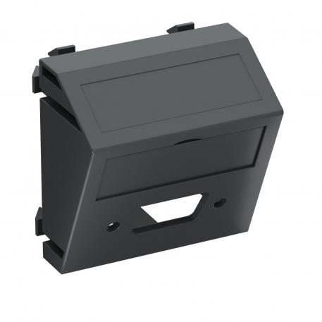 Multimedia support for VGA / D-Sub9 plug connector, 1 module, slanting outlet Sloping |  | VGA | Black-grey; RAL 7021