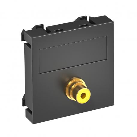 Video cinch connection, 1 module, straight outlet, as 1:1 coupling, black-grey Straight |  | Cinch | Black-grey; RAL 7021