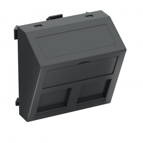 Data technology support, 1 module, slanting outlet, type PA yes | Black-grey; RAL 7021