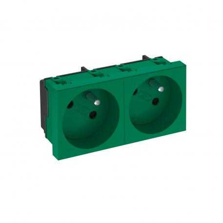 33° socket, with earthing pin, double 2 | Double 33° | Mint green; RAL 6029