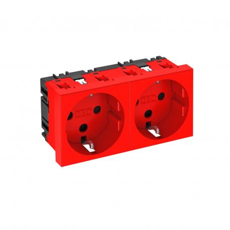 0° socket, protective contact, encoded version, double
