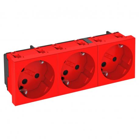 33° socket, protective contact, encoded version, triple