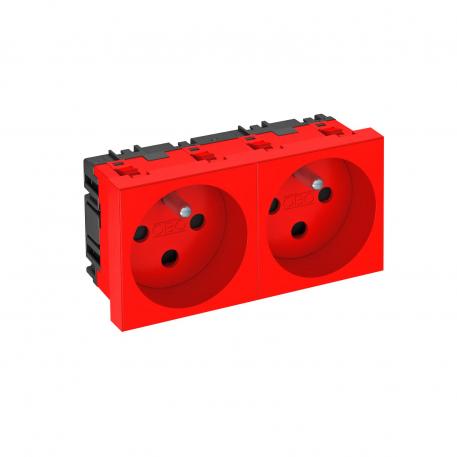 0° socket, with earthing pin, encoded version, double
