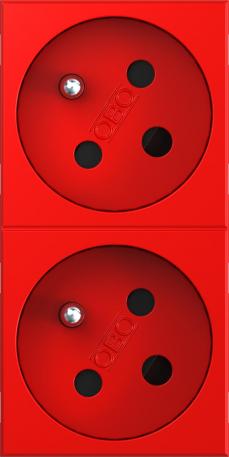 33° socket, with earthing pin, encoded version, double