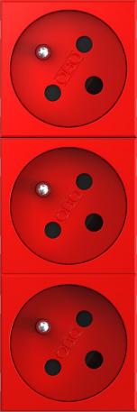 33° socket, with earthing pin, encoded version, triple