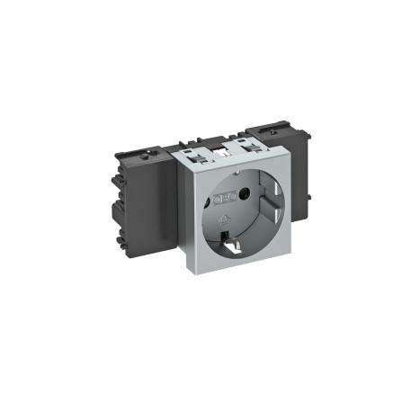Socket 0°, Connect 45, protective contact, single 1 | Single 0° | Aluminium painted