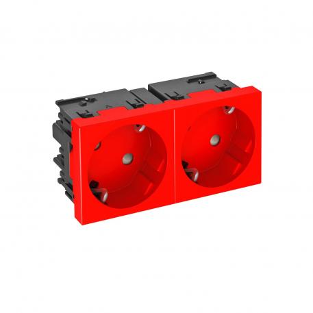 Socket 33°, Connect 45, protective contact, double 2 | double 33° | Signal red; RAL 3001