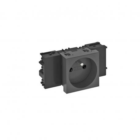 0° socket, Connect 45, with earthing pin, single 1 | Single 0° | Black-grey; RAL 7021