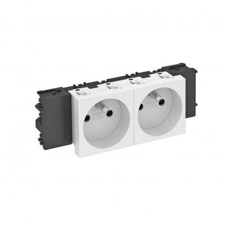 0° socket, Connect 45, with earthing pin, double