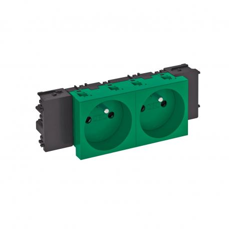0° socket, Connect 45, with earthing pin, double 2 | Double 0° | Mint green; RAL 6029