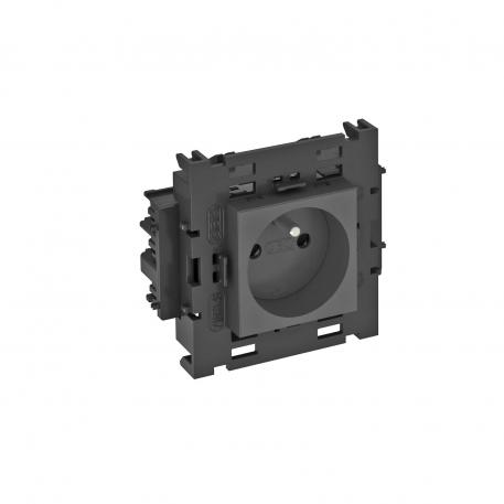 0° socket, Connect 80, with earthing pin, single 1 | Single 0° | Black-grey; RAL 7021