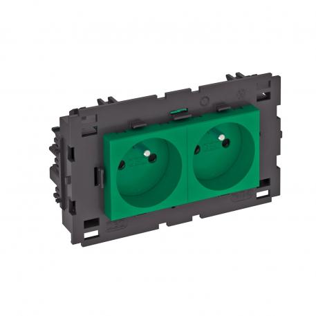 0° socket, Connect 80, with earthing pin, double 2 | Double 0° | Mint green; RAL 6029