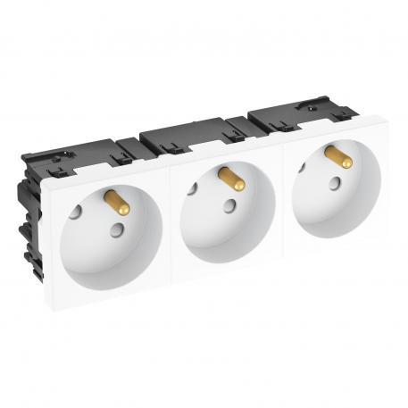 33° socket, Connect 45, with earthing pin, triple, pure white 3 | Triple 33° | Pure white; RAL 9010