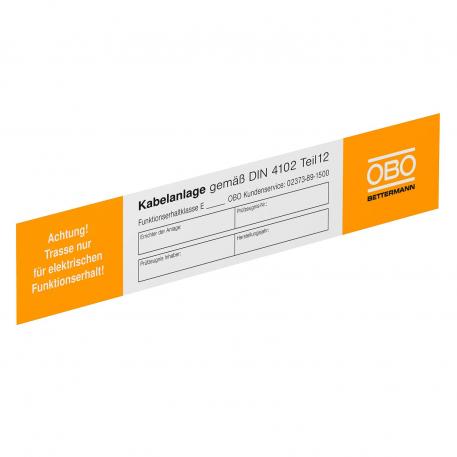 Identification plate for function maintenance