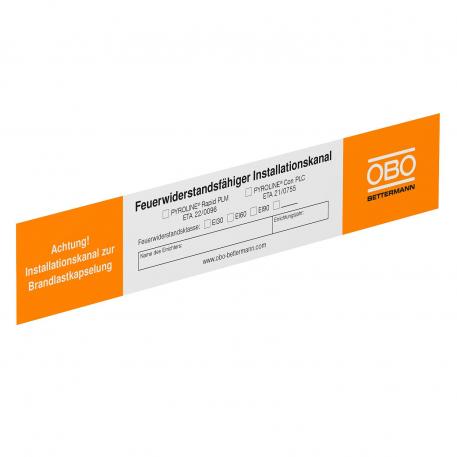Identification plate fire protection duct
