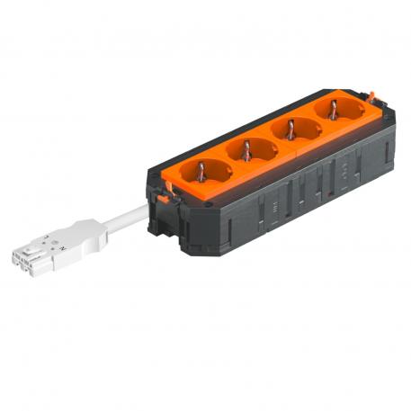 UTC4 W with 4 protective contact sockets, orange